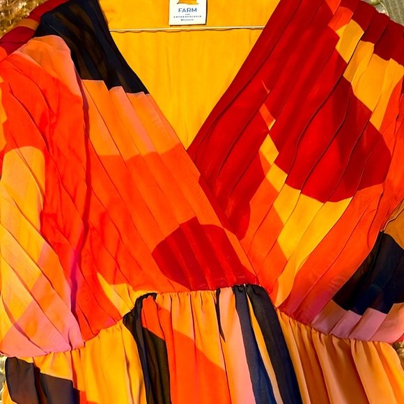 Anthropologie Farm Rio Short-Sleeve Wrap-Front Maxi Dress Size M - Picture 6 of 10